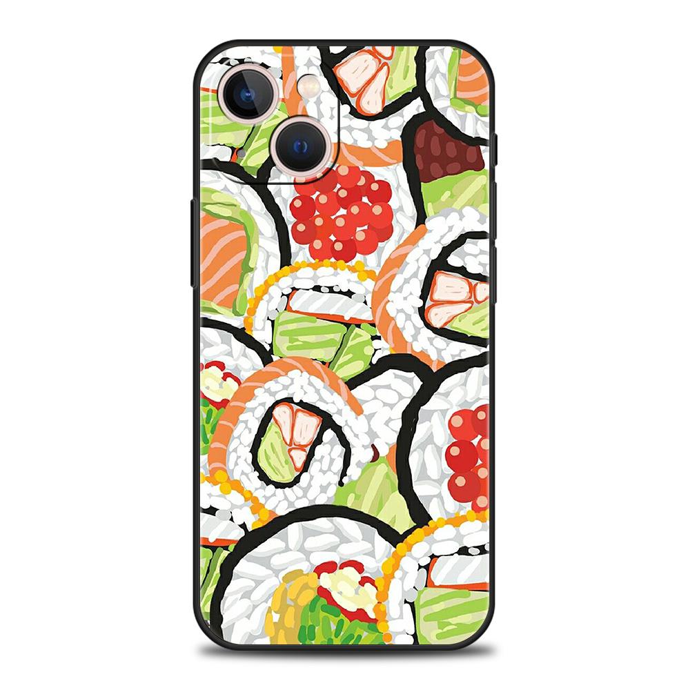 Роскошный мягкий чехол из ТПУ для iPhone 17 Air 16E 16 11 15 14 Pro MAX 12 13 7 8 Plus X XR XS SE 2022 Чехол Милый Мультяшный Суши