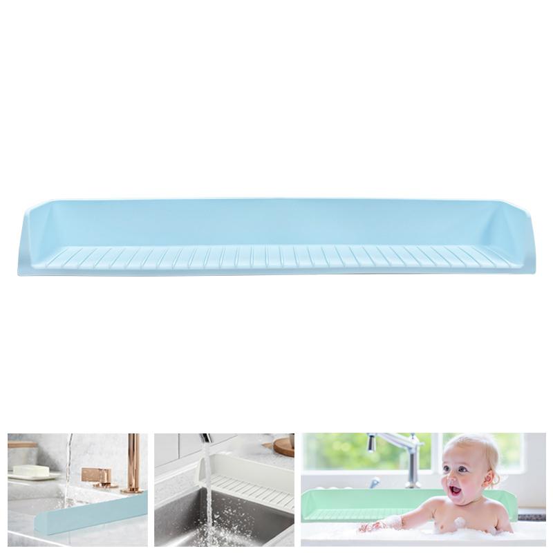 Брызговик для ванны для детей - Силиконовая полка на бортик ванны для дополнительного игрового пространства, Большой держатель-подставка для игрушек для ванной