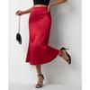 Women's Skirt with Wrapped Buttocks and Fish Tail Satin Half Body for Spring and Summer Mid To Long Colored Satin Skirts