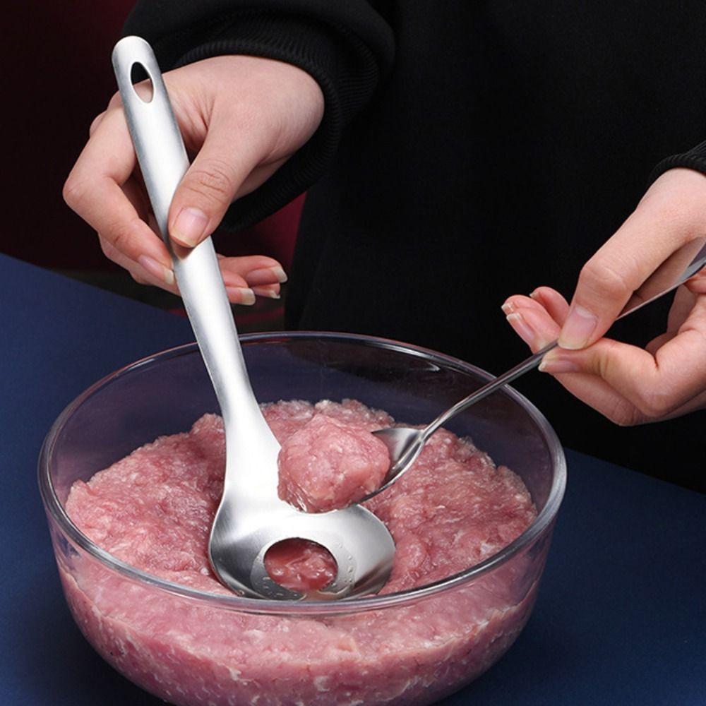 С круглым отверстием ложка для приготовления фрикаделек антипригарные инструменты для прессования мяса для домашнего использования
