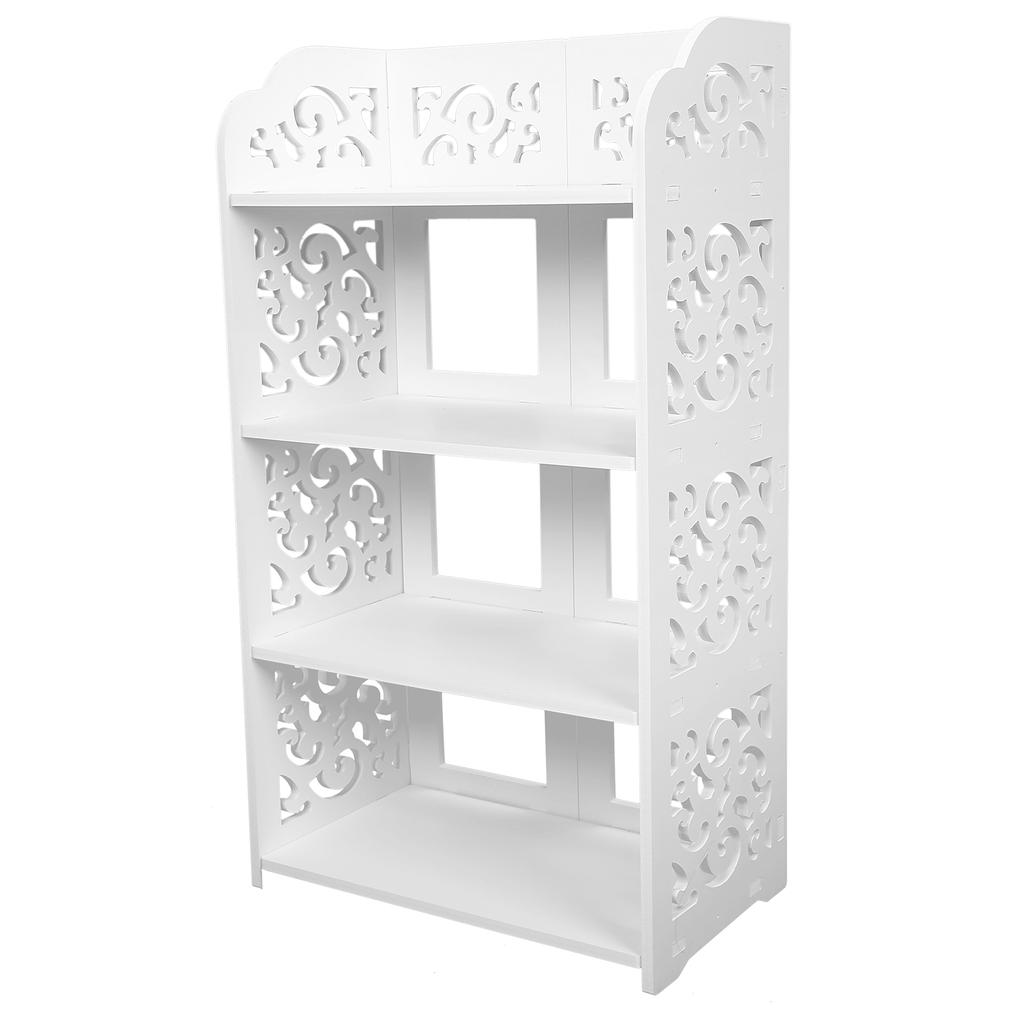 4 Tiers White Hollow Out Shoe Rack Stand Storage Organiser Shelf