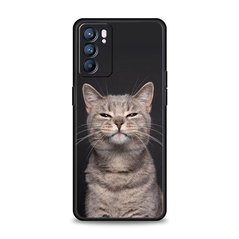 Чехол для телефона для Oppo Reno13 Reno12 Reno11 F Reno10 Pro A54 A53 A95 A76 A74 A57 A98 A80 A79 5G A78 4G Cover Кавайный Кот с Сердечком