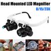 For Electronics Watch Repair Dual-Lens Eye Loupe Magnifier LED Lights Glasses Magnifier Head Mount Magnifying Glass