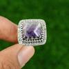 Chevron Amethyst Stone Sterling Silver Birthday Wife Promise Ring Jewelry US 8.5