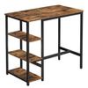 Bar Table, Kitchen Table, Dining Table with 3 Shelves, Stable Steel Construction, for Bar Cellar, Restaurant, 109 X 60 X