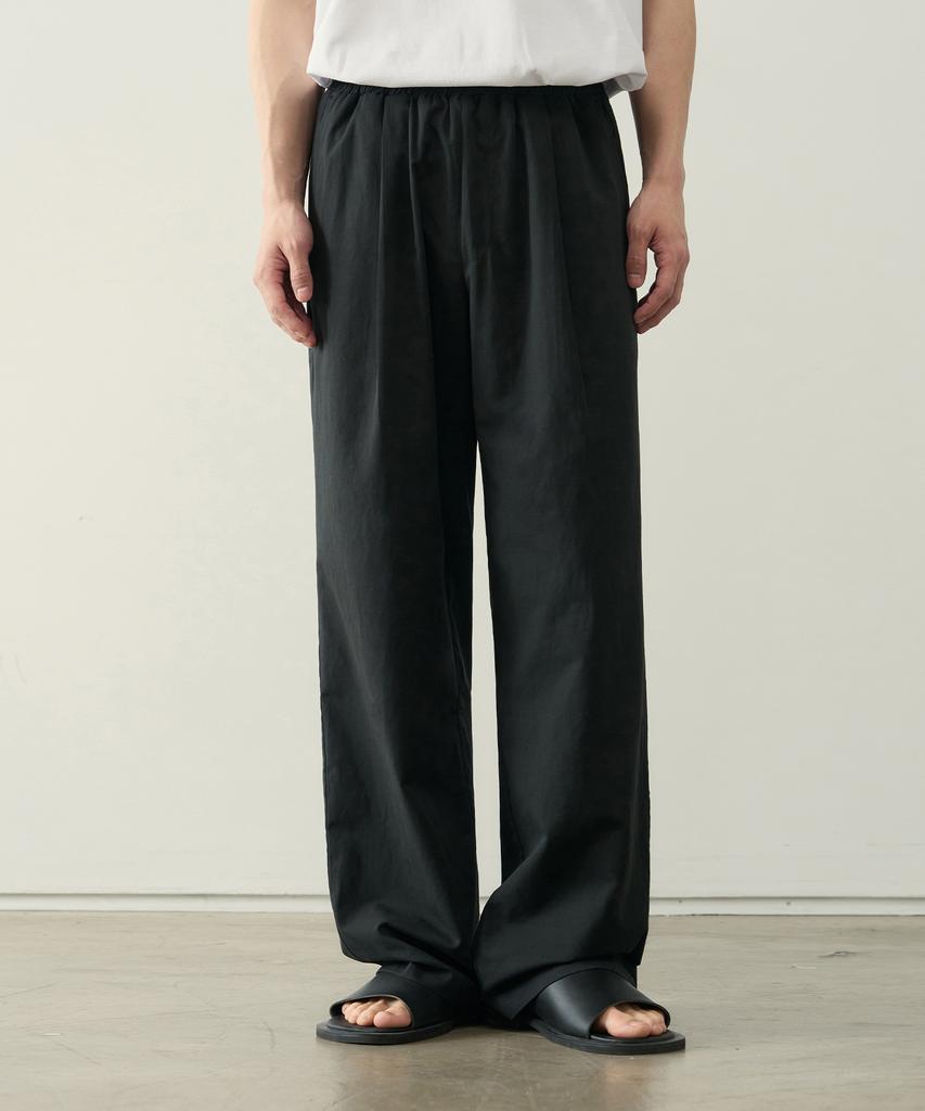 ROTEMBER Linen One-Pleat Wide Elastic Waist Pants [ 4 Colors ]