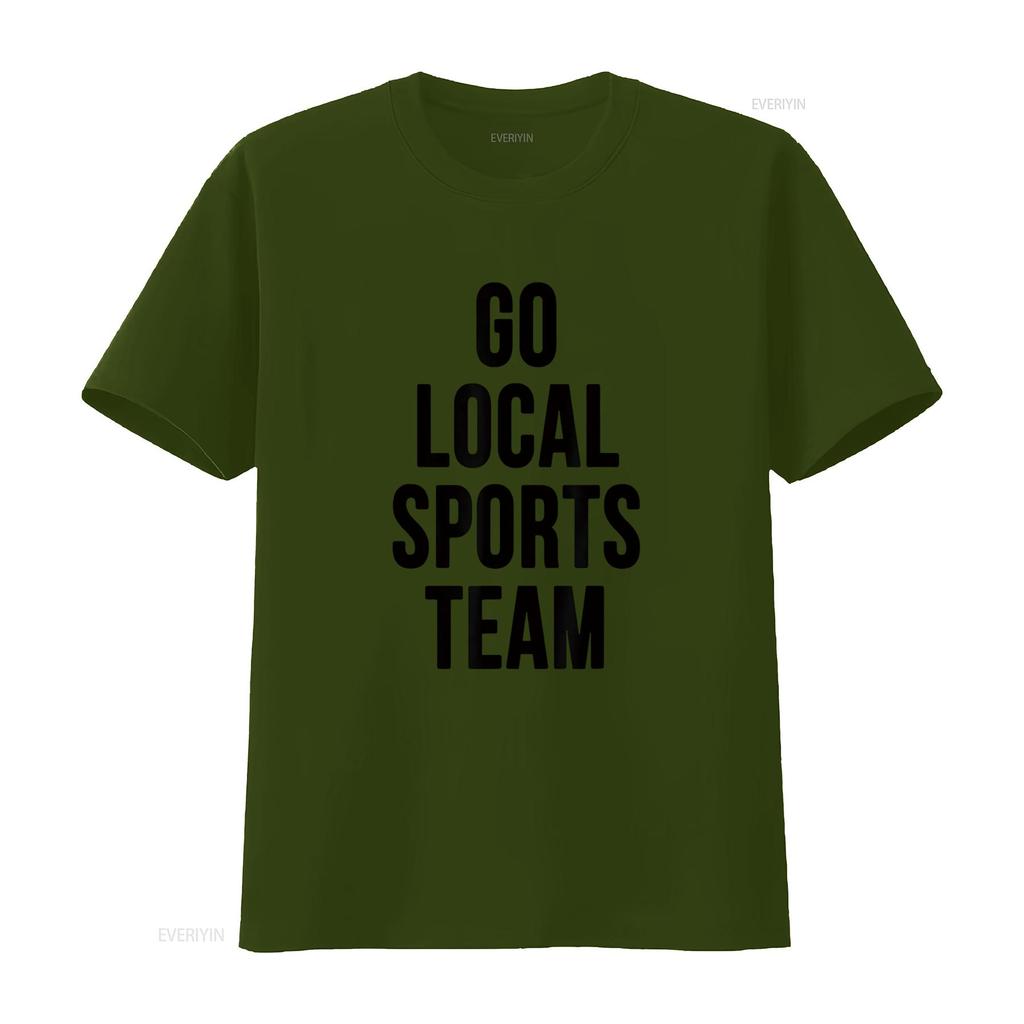Womens Go Local Sports Team Generic T Shirt Black vintage Washed homme Breathable Top For Everyday Wear Stretched