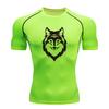 Men's Compression Athletic Workout T-Shirt, Stylish Wolf Hea