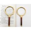 10X Handheld Magnifying Glass Antique Mahogany Handle Magnifier 60Mm-100Mm Lens For Science Seniors Reading Inspection