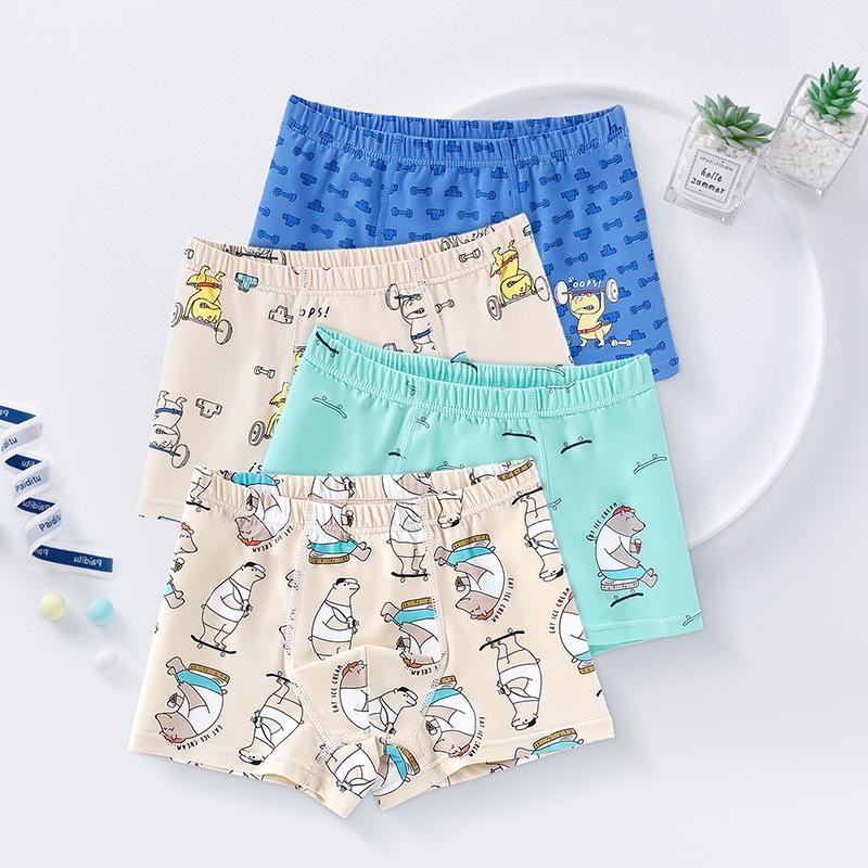 Детские дышащие боксеры-брифы из чистого хлопка и модала, влагоотводящие, упаковка 50 штук, доступны в размерах S, M, L