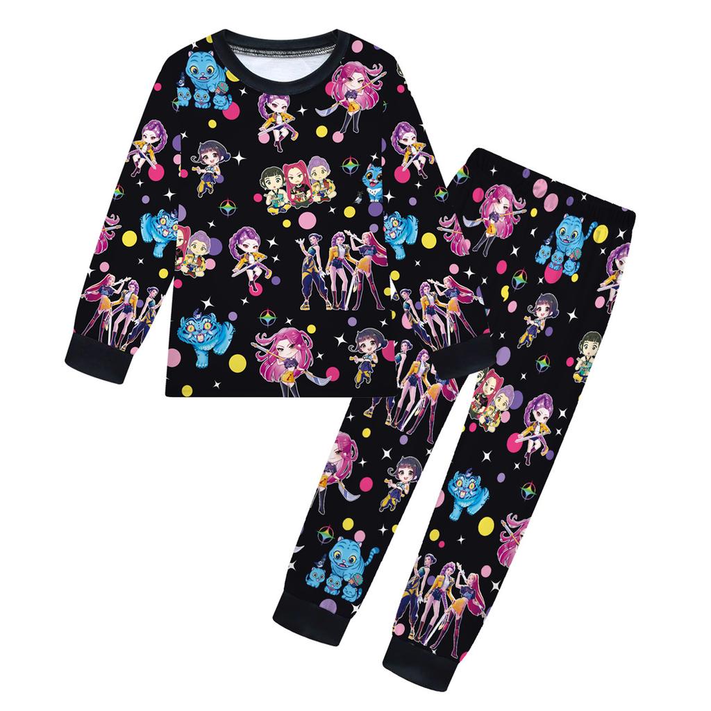 Children's Fashion Suit Skirt Round Neck Long Sleeve Top Pants