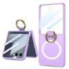 Ultra Slim Magnetic Ring Case With Screen Protector Galaxy Z Flip 8 7 6 5 - Wireless Charging Compatible PC Shell
