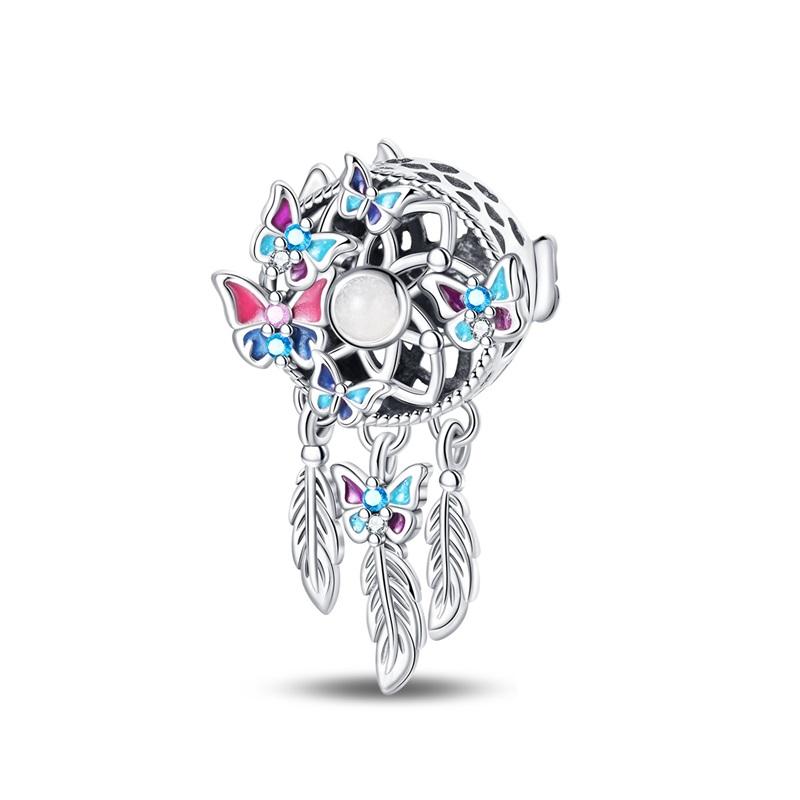 Fashion Spring Lucky Four Leaf Clover Series Copper Charms Beads Fit Original Bracelet Diy Jewelry