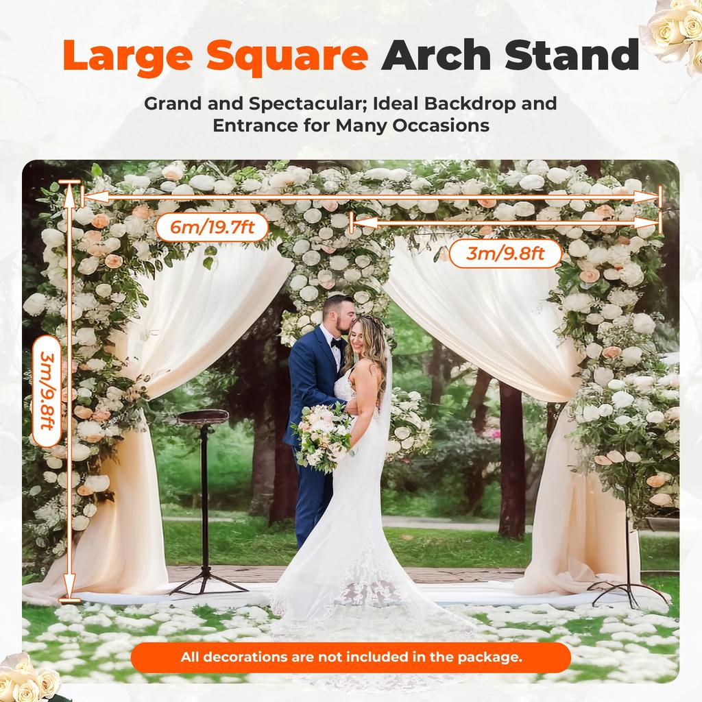 10x20ft Backdrop Stand Pipe Kit, Curtain Frame Professional Background Support Telescopic Stand for Wedding Party Celebration