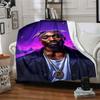 1 шт. Плед в стиле Hip Hop 2Pac, Мягкий, Легкий, Для всех сезонов, Многоцелевой плед для дивана, кровати, офиса и пикников, Французский стиль с культовыми обложками альбомов и цитатами