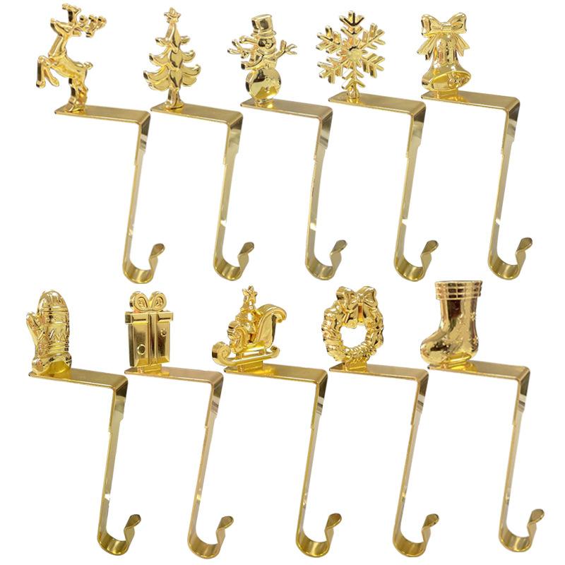 1 шт. Рождественский кулон Снежинка Лось Снеговик Форма дерева Металлический крючок для двери камина Шкаф Рождественская вечеринка Навидад Декор года