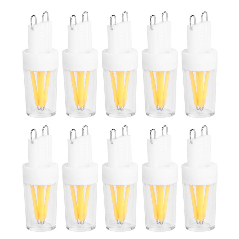 10 шт. светодиодных ламп G9 2 Вт переменного тока 230 В, сменная лампочка с двухштырьковым цоколем для домашнего освещения