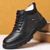 2025 прямые продажи зимние новые бархатные хлопковые туфли мужские модные повседневные кожаные хлопковые зимние ботинки для среднего и пожилого возраста обувь для папы