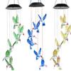 Solar Powered Hummingbird Wind Chime Lights Patio Garden Decoration Colorful Lights Hanging Outdoor