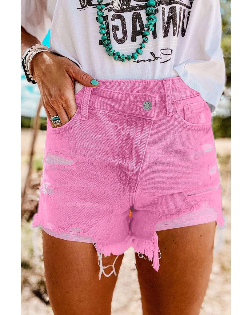Azura Exchange Crossover Waist Denim Shorts