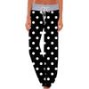 Women's Fashion Casual Comfortable Pajama Pants Printed Drawstring Wide Leg Pants