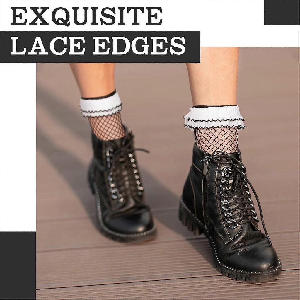High quality brand new 4 Pairs Women's Lace Ankle Socks Ruffle Frilly Ankle