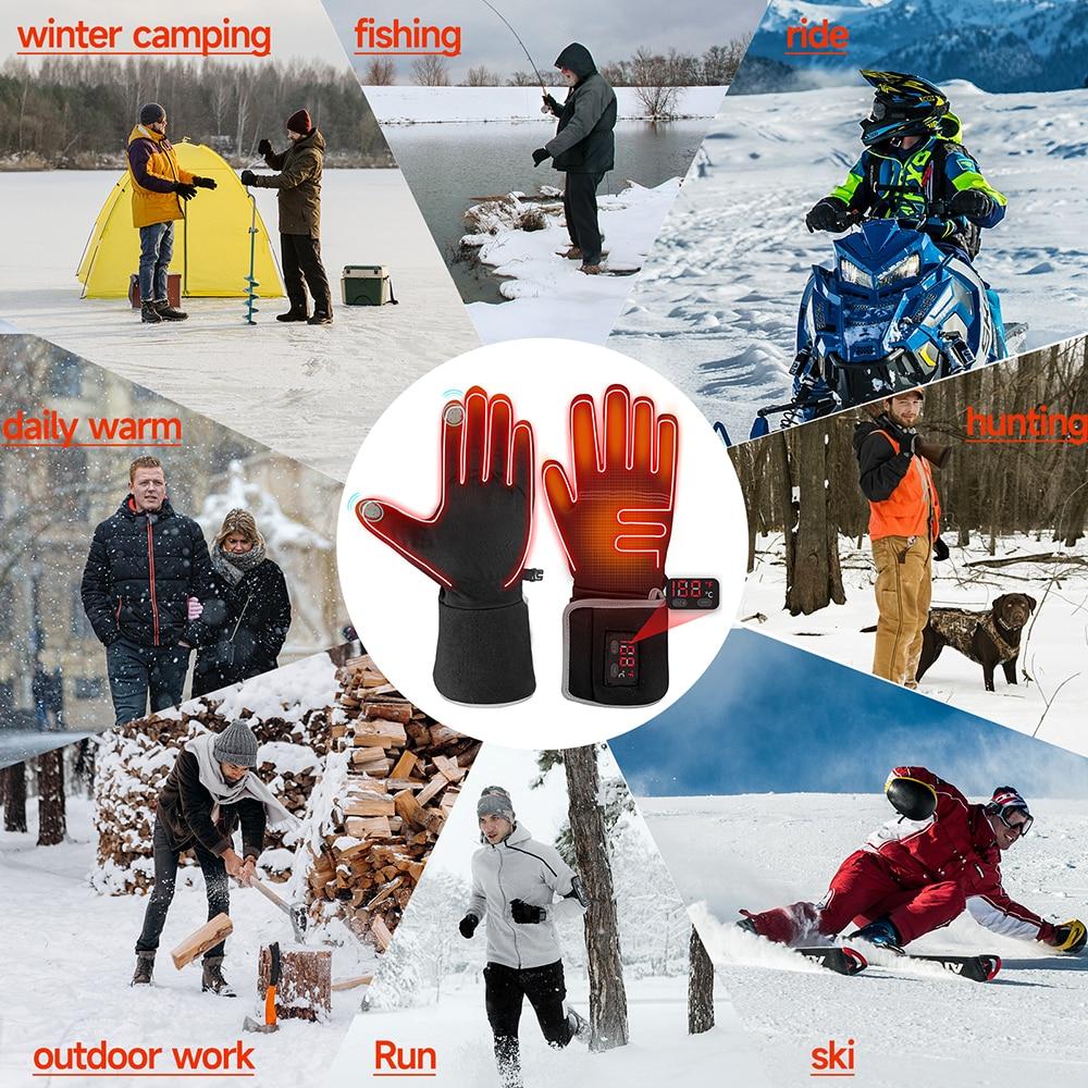 Перчатки с подогревом, электрические перезаряжаемые перчатки с подогревом для мужчин и женщин, уличные теплые перчатки для рук в помещении, вкладыши для перчаток