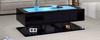 100*50*35cm Coffee Table, High Gloss Sofa Table, Living Room Table with Drawers, Coffee Table with LED Light, Glass Top, Black