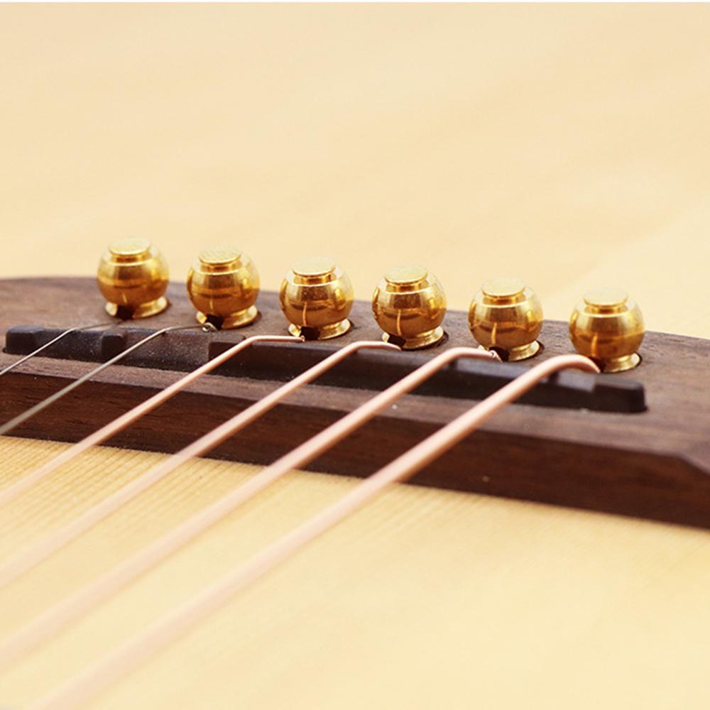 6 шт. металлические штифты для моста для акустической гитары, медные гитарные струны с фиксированным конусом, шпильки для струн, гвозди для струн