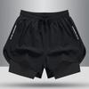 Men's Quick-Dry Swim Trunks: Flat-Leg, Double-Layer, Anti-Exposure Shorts