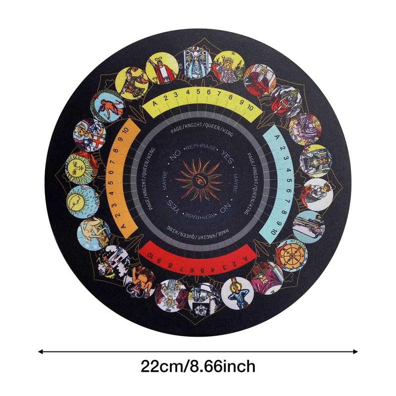 8.7in Divination Board Round Pendulum Mat Rubber Pendulum Divining Mat Altar Tarot Table Cloth For Spiritual Healing Balance