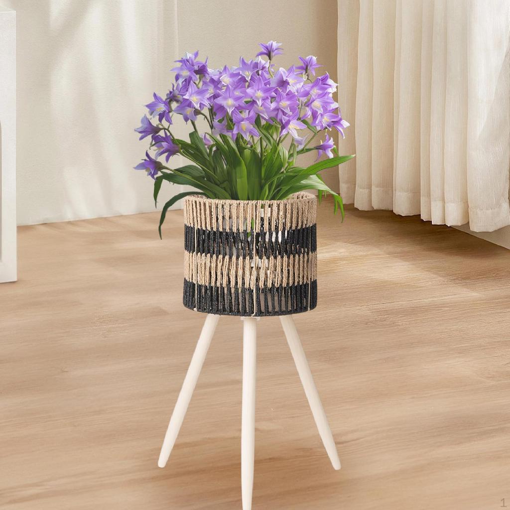 Напольный горшок с корзиной из бумажной веревки, цветочный горшок для удержания растений над землей, многоцелевой