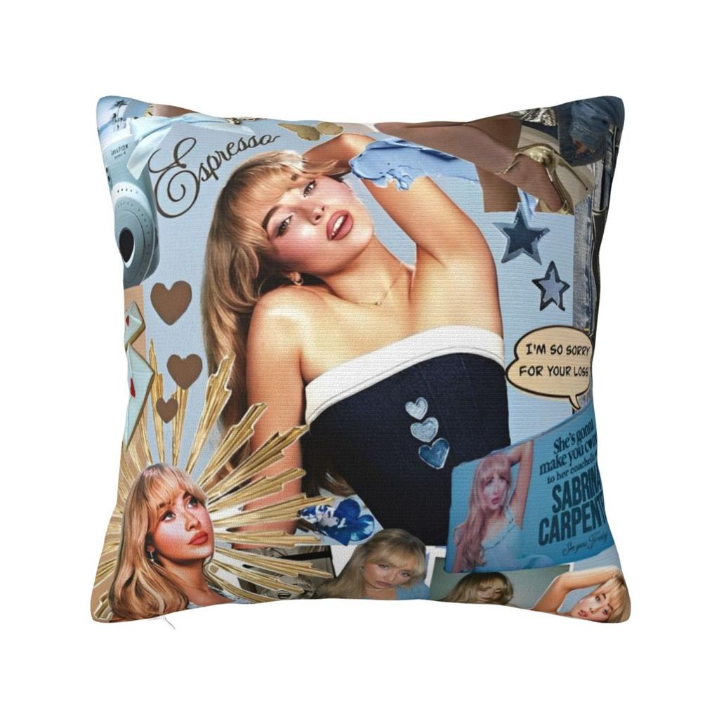 Singer Sabrina Carpenter Pillowcase Polyester Cushion Cover Decorative Pop Music Throw Pillow Case Cover Home Dropshipping 18'