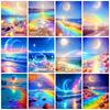 Коллекция алмазной живописи 2023 года Морской лунный пейзаж 5d Diy Вышивка Мозаика Фэнтези Пляжный пейзаж Домашний декор