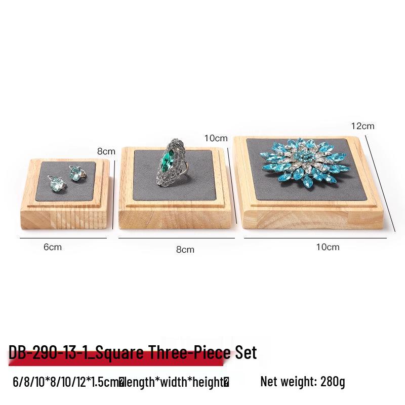 Деревянная подставка для украшений из массива дерева для серег, колец и ожерелий с нефритовым подносом