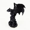 [A0424] - Mini Resin Statuette 'Mystical Dragon' Dark Gray - 6 Cm