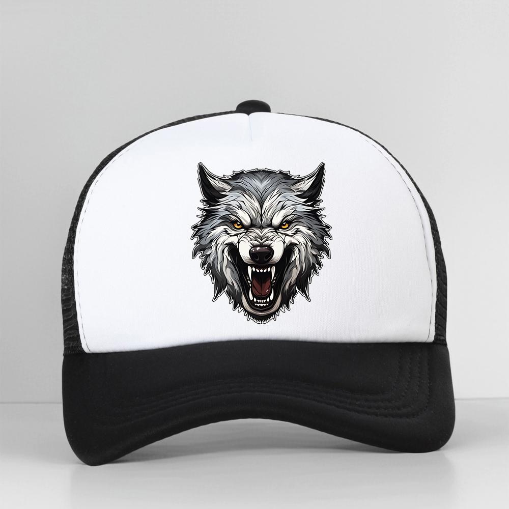Свирепый Волк Дышащая Бейсболка Унисекс Сетчатая Snapback Козырек Хип-Хоп Хлопок Однотонная Тракерская Кепка Кость