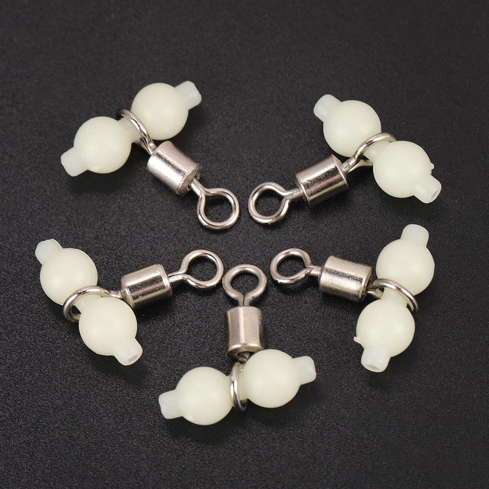 5 Pcs Luminous Fishing Rolling Swivels Connector Sea Fishing Tackle (S)