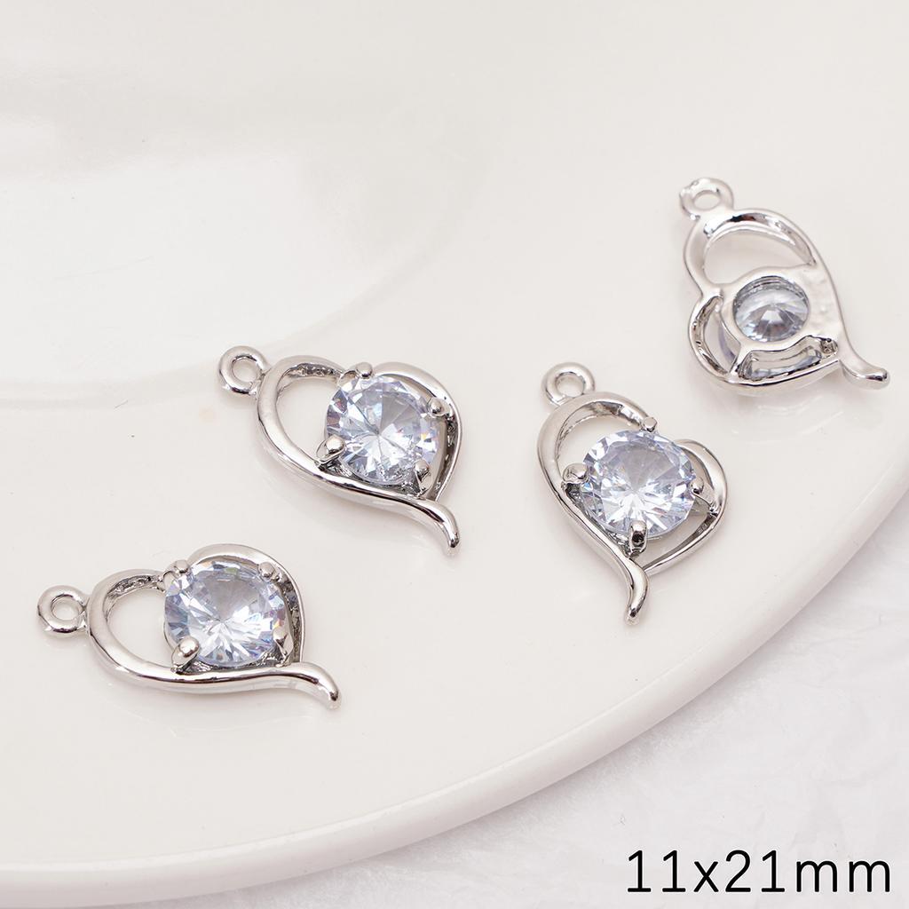 Набор блестящих металлических подвесок для изготовления украшений своими руками с дизайном сердца, ключа и цветка