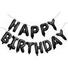 Light Blue Happy Birthday Balloons Banner 16 Inch Mylar Foil Letters Birthday Sign Banner Bunting Reble for Girls Boys Kids & Adults Birthday
