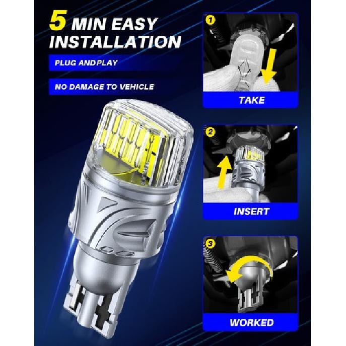 AUTOONE LED Reverse Back Up Light Bulbs 921 912 W16W T15 906 Super White