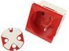 Modular Electrical Socket 2P+Z, 45x45, DATA with Key, Red - Suitable