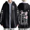 Anime Bungo Stray Dogs Dazai Osamu Print Hooded Men Women Zipper Hoodies Harajuku Sweatshirt Unisex Manga Loose Zipper Jacket