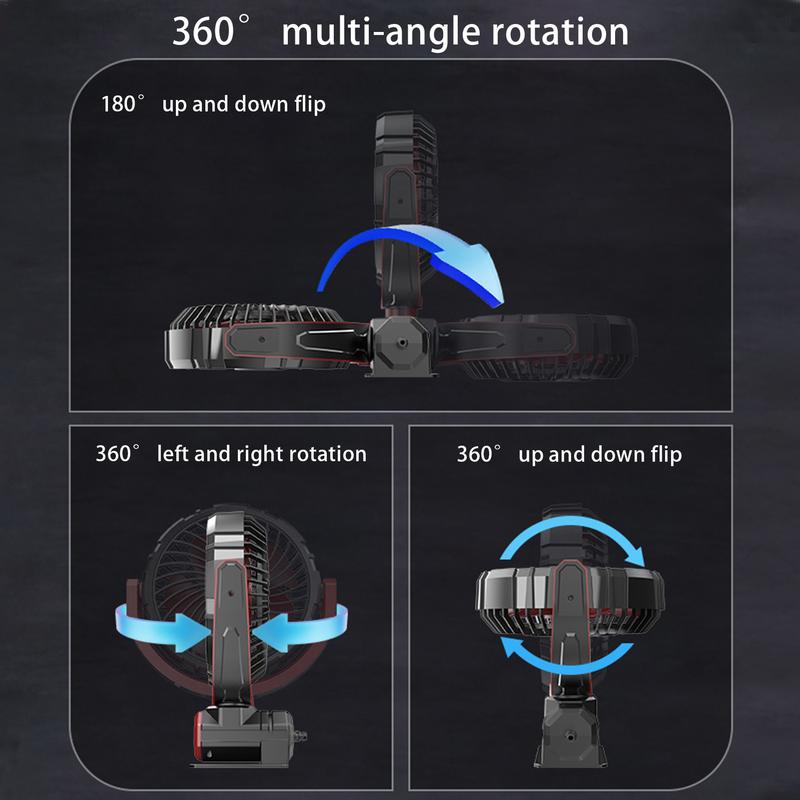 Вентилятор для приборной панели грузовика, многоугольный вентилятор для транспортного средства, поворот на 360 градусов, складной автомобильный вентилятор USB, бесшумный вентилятор для домашнего рабочего стола