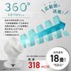 OHM Electric 360° Вращающийся циркуляторный вентилятор, Двигатель постоянного тока, Размер на 18 татами, Питание от USB, Съемная задняя решетка, Сенсорная панель, 8 режимов воздушного потока, 1