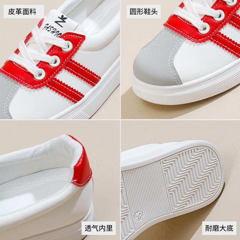 2025 Spring Little White Shoes New Korean Version Ins Female Students Height Increase Platform Sports Board Shoes Casual Shoes Female Q65