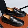 Мужские лоферы премиум-класса из натуральной кожи, деловая повседневная обувь слипоны с толстой подошвой для увеличения роста, свадебная офисная обувь