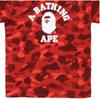 A BATHING APE Head T Shirt Unisex Red Camouflage 1F20-109-059