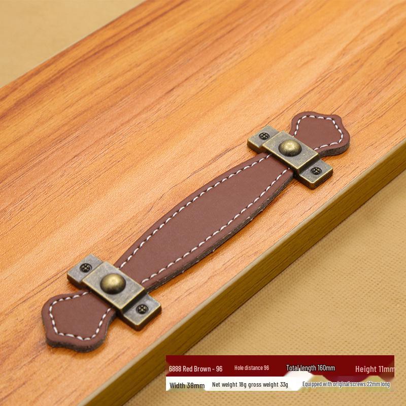 Коричнево-Черная Кожаная Ручка для Чемоданов, Сумок, Ящиков и Шкафов