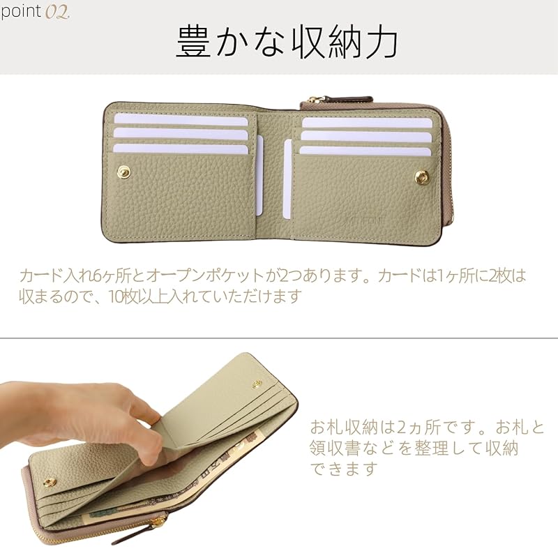 [MR FONE] wallet ladies mini wallet genuine leather bifold wallet compact wallet With coin purse small wallet RFID Skimming prevention thin Thin